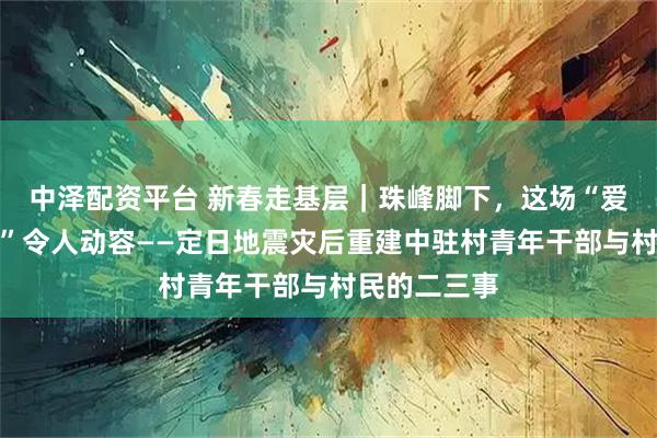 中泽配资平台 新春走基层｜珠峰脚下，这场“爱的双向奔赴”令人动容——定日地震灾后重建中驻村青年干部与村民的二三事